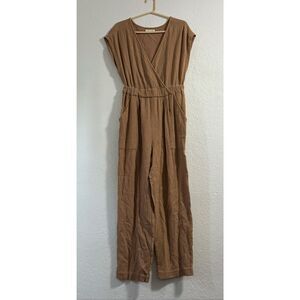 Basin + range Khaki Cotton Waffle Jumpsuit Size M pantsuit professional